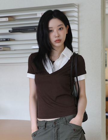 Aid color matching collar tee